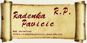 Radenka Pavičić vizit kartica